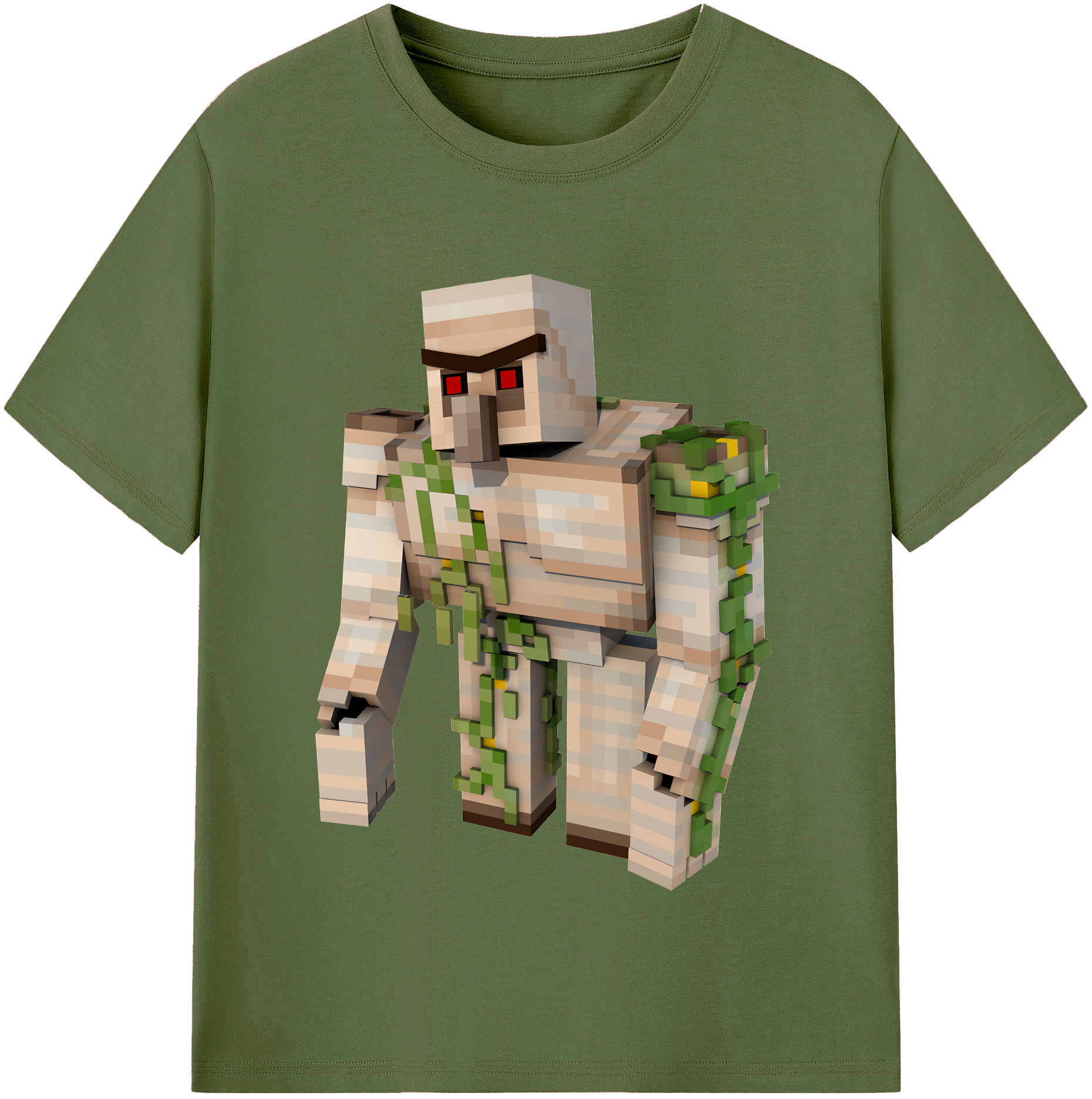 （画像用） マインクラフト ブロックの世界 Minecraft MC Block world 綿100％半袖Tシャツ（フロントプリント）